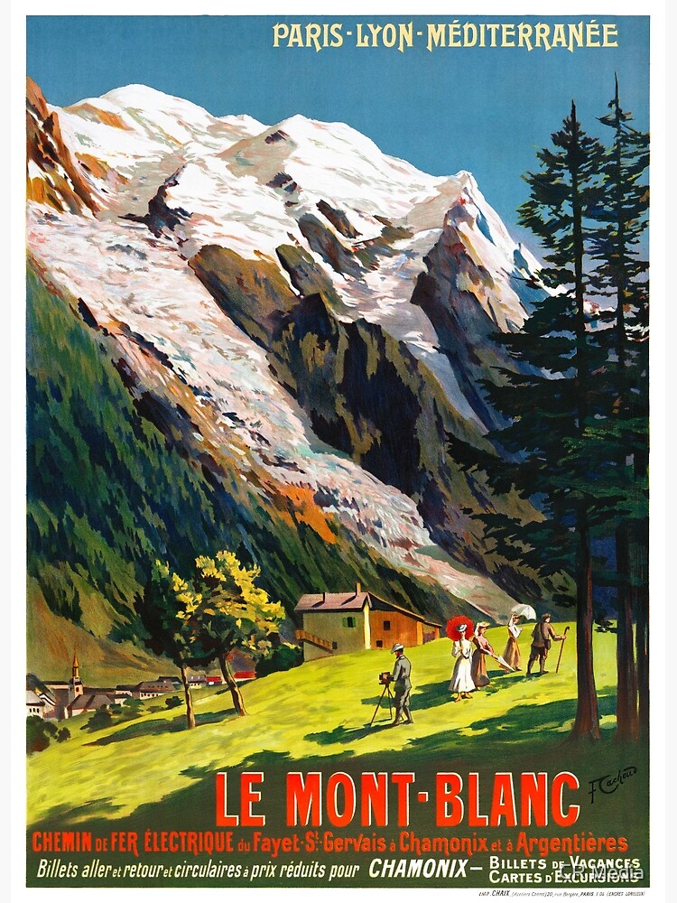 Mont Blanc France Vintage Travel Poster Restored by vintagetreasure