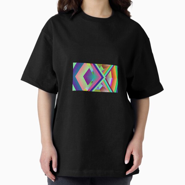 Rainbow Digital Abstractions Oversized T-Shirt