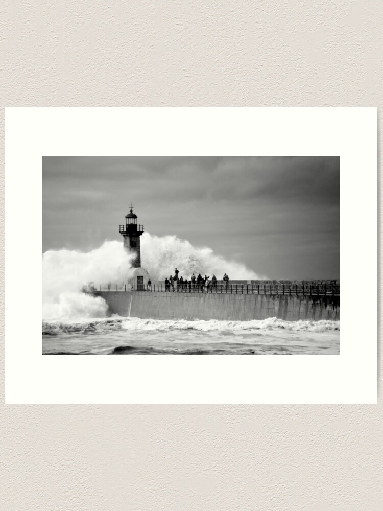 Alternate view of Lighthouse in a storm Art Print