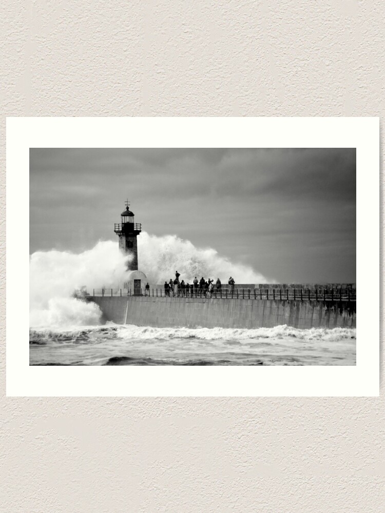 Alternate view of Lighthouse in a storm Art Print