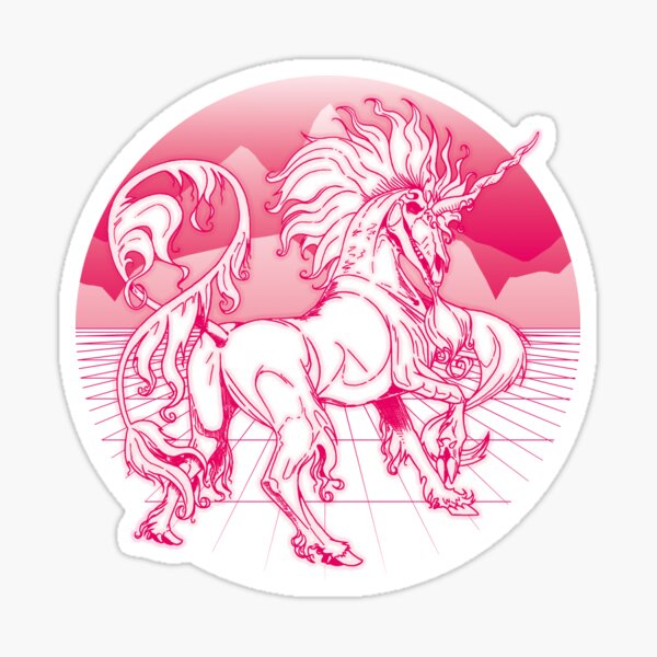 Undead Laser Unicorn (white) Sticker