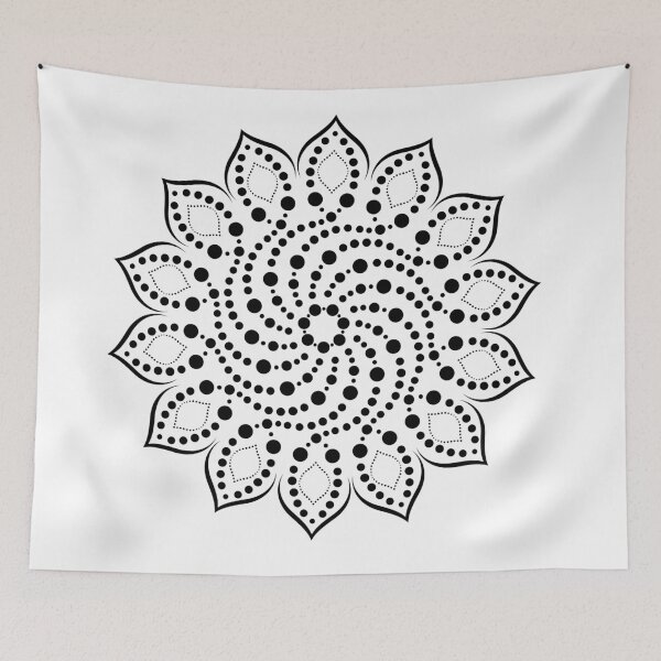 Item preview, Spot Lotus Mandala - Black designed and sold by kernowerno.