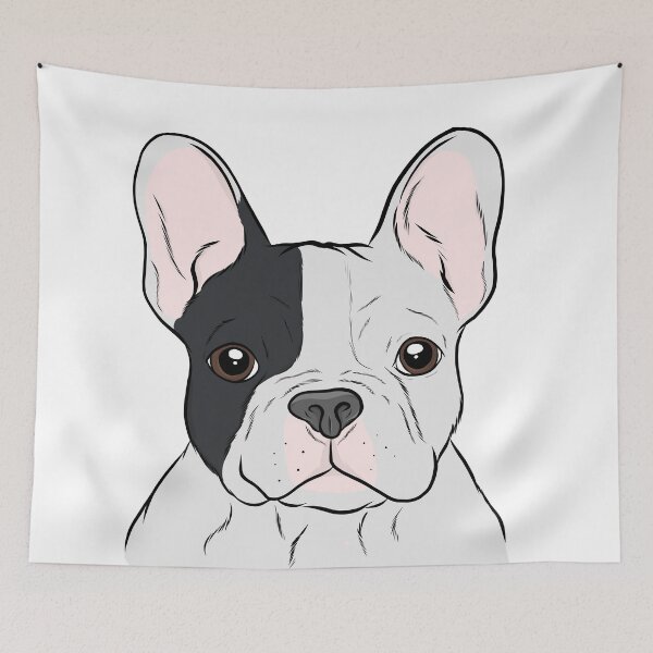 Aperçu de l'œuvre Bouledogue français blanc et noir créée et vendue par rmcbuckeye.