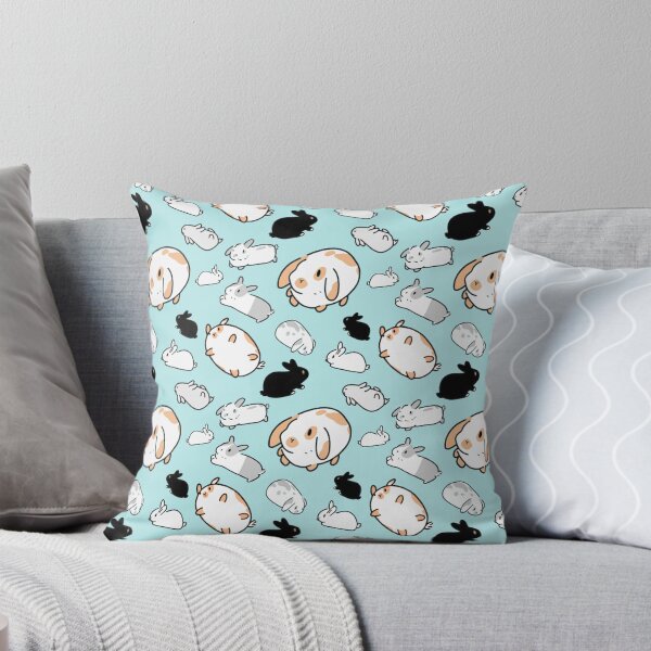 Item preview, Bunny Rabbit Pattern on Pastel Blue designed and sold by Brushes n Bunnies.
