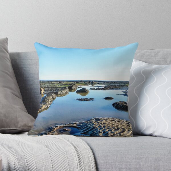 Robin Hood's Bay At Low Tide Throw Pillow