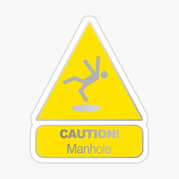 Manhole Gay Warning Sign Sticker