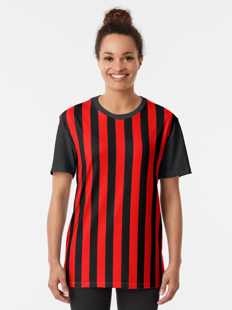 red and black striped t shirt women's