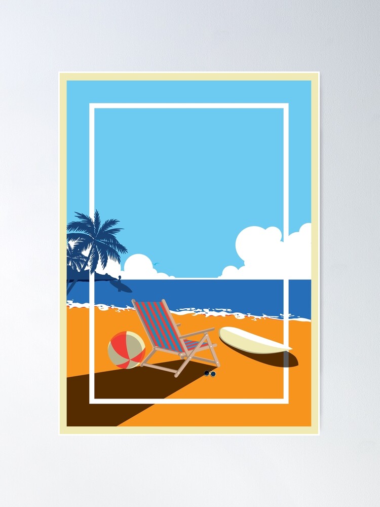 A Sleeper`s Dream Summer Beach Surfboard Beach Ball Art Deco Retro Poster  for Sale by 108dragons