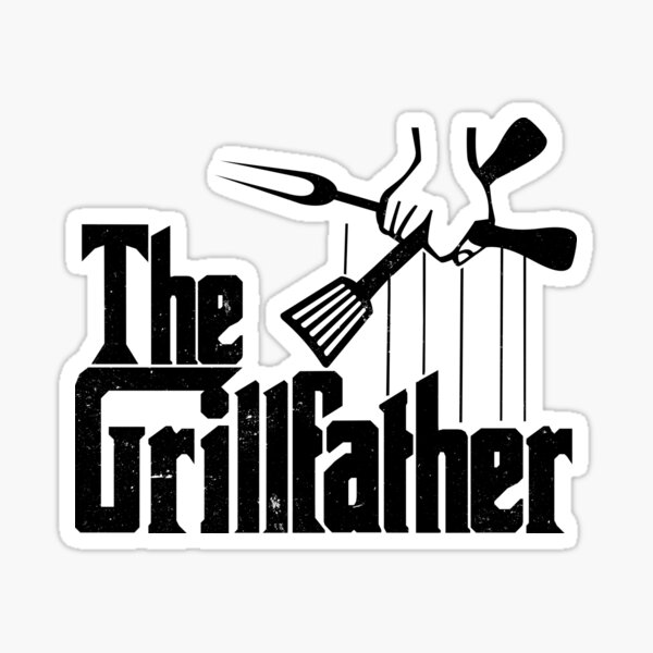 The Grillfather Funny BBQ Party Shirt  Sticker