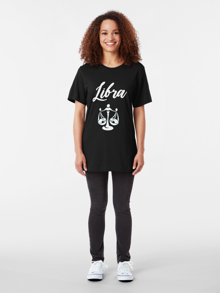 Alternate view of Zodiac Sign Libra Slim Fit T-Shirt