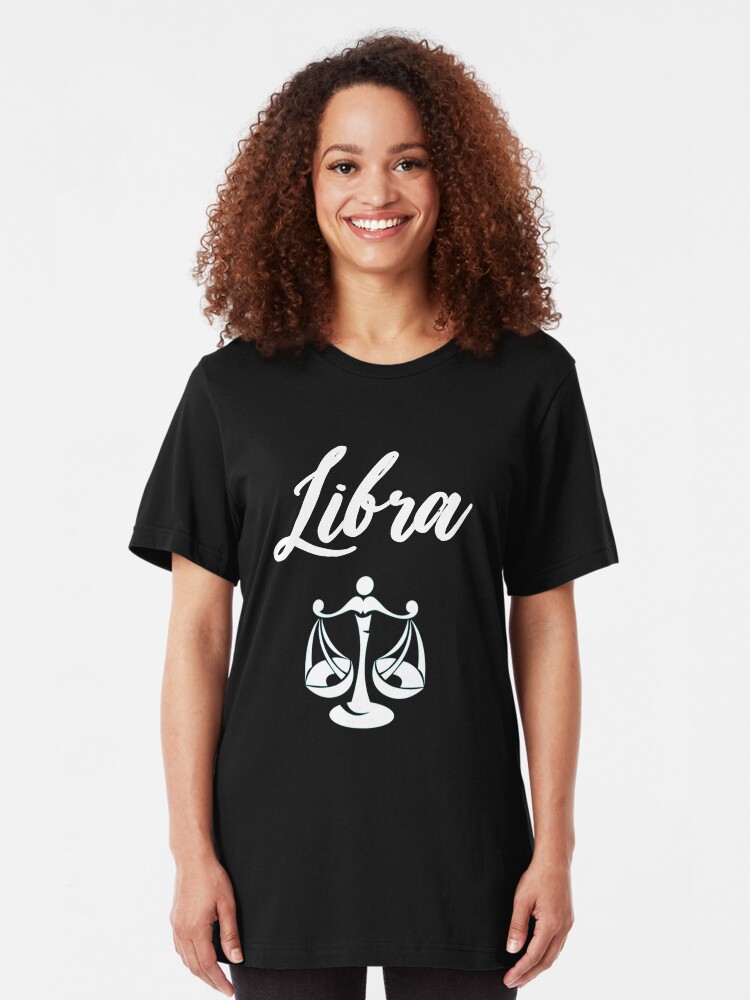 Alternate view of Zodiac Sign Libra Slim Fit T-Shirt
