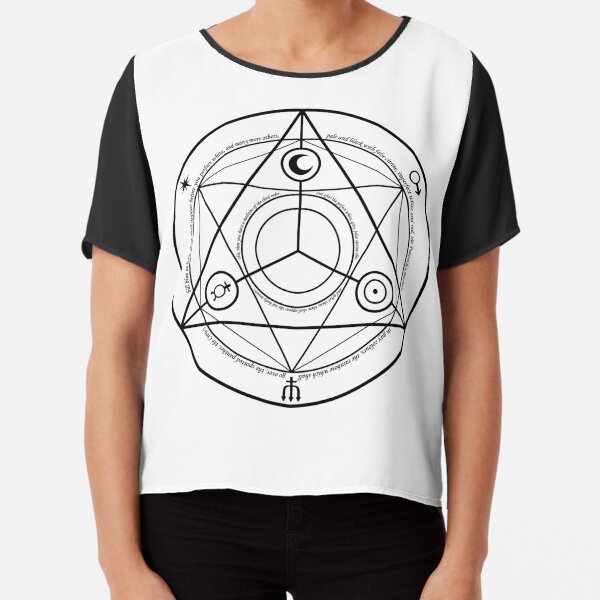 #Transmutation Circle #Sacred Geometry, #Alchemy Symbol, #Magic Symbol, Wicca, Übernatürliche Wesen Chiffon Top