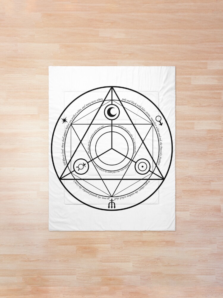 Alternate view of #Transmutation Circle #Sacred Geometry, #Alchemy Symbol, #Magic Symbol, Wicca, Übernatürliche Wesen Comforter