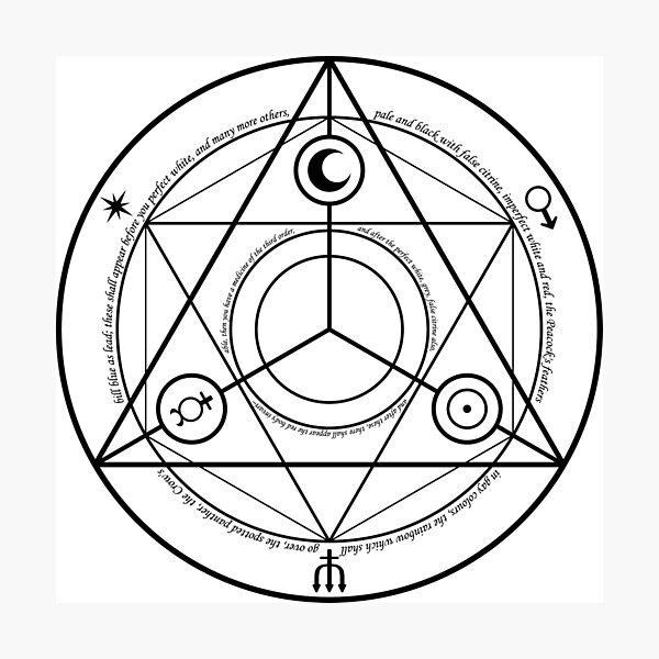 #Transmutation Circle #Sacred Geometry, #Alchemy Symbol, #Magic Symbol, Wicca, Übernatürliche Wesen Photographic Print