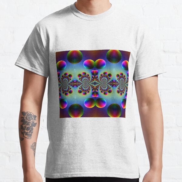 #Psychedelic, #Colors, #Abstract, #design, art, decoration, pattern, illustration, rainbow Classic T-Shirt