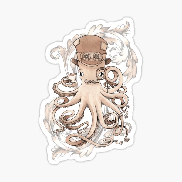 Steampunk Octopus Sticker