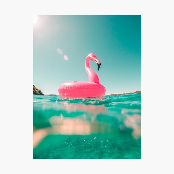 Item preview, Tropical Ocean & Pink Flamingo Pool Float designed and sold by newburyboutique.