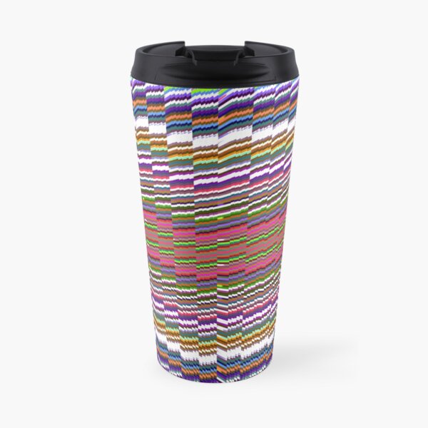 #Pattern, #abstract, #textile, #design, wool, art, decoration, shape, rainbow Travel Mug