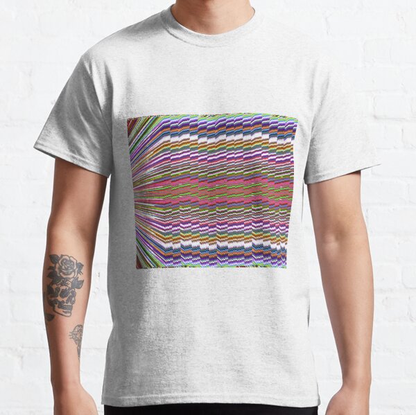 #Pattern, #abstract, #textile, #design, wool, art, decoration, shape, rainbow Classic T-Shirt
