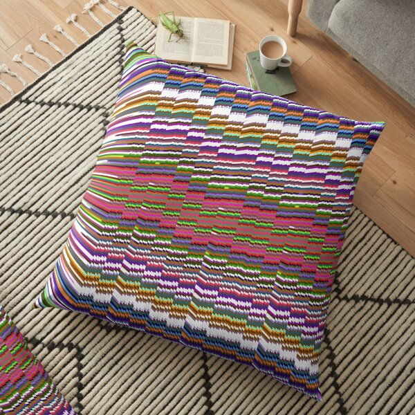 #Pattern, #abstract, #textile, #design, wool, art, decoration, shape, rainbow Floor Pillow