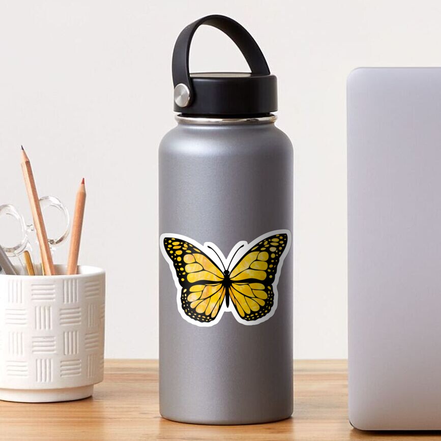 Yellow Butterfly Aesthetic Sticker