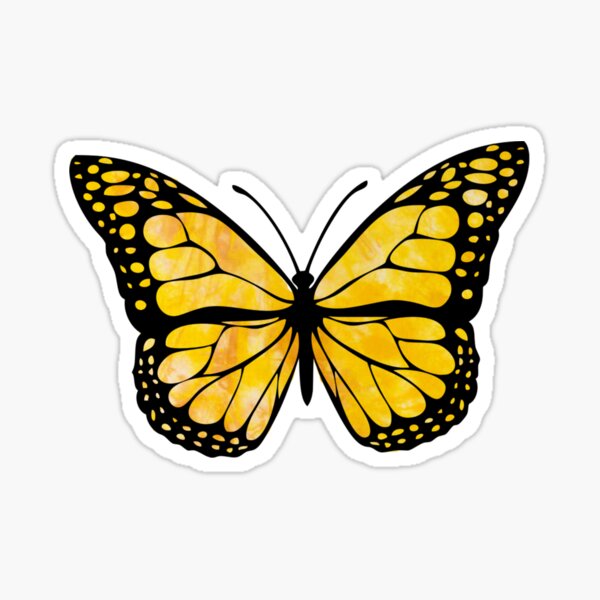 Yellow Butterfly Aesthetic Sticker