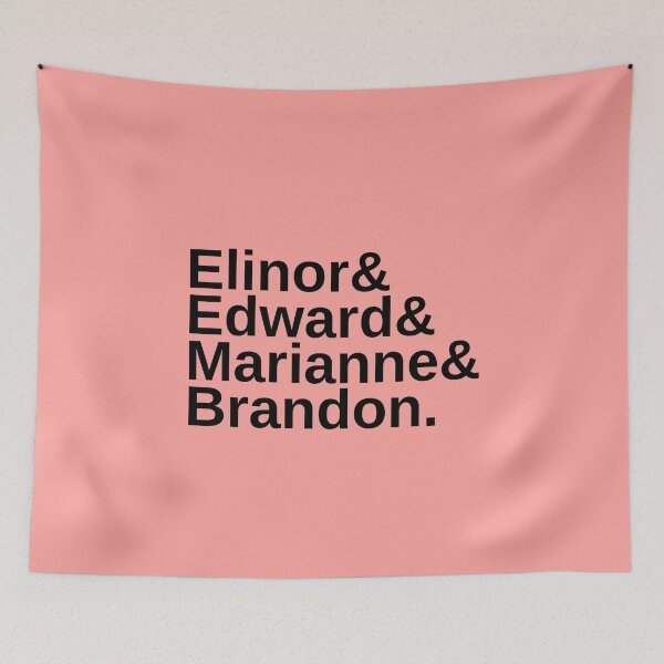 Item preview, Jane Austen Sense and Sensibility Ampersand List in Black and Pink designed and sold by kierkegaard.