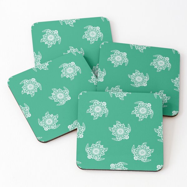 Item preview, Mandala Sea Turtle Pattern White / Teal designed and sold by drxgonfly.