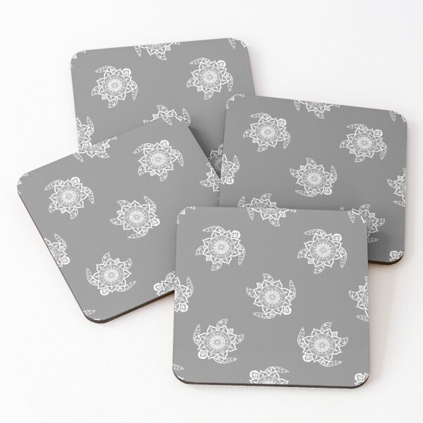 Item preview, Mandala Sea Turtle Pattern White / Gray designed and sold by drxgonfly.