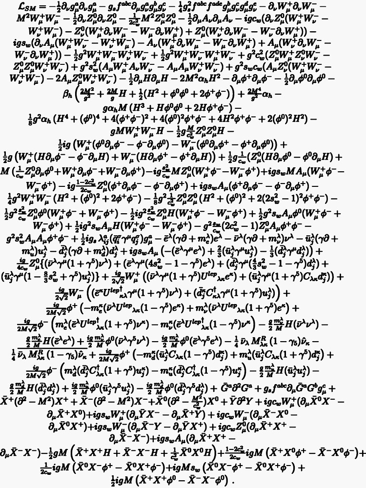 Thumbnail 3 of 3, Sticker, Standard Model Lagrangian Higgs Boson Formula Physics Teacher designed and sold by TheCreekMan.