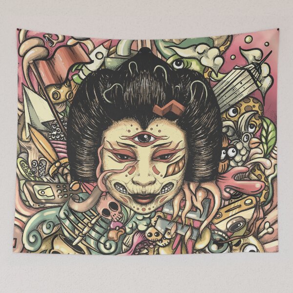 Item preview, Geisha Doodle Flat designed and sold by fakeface.