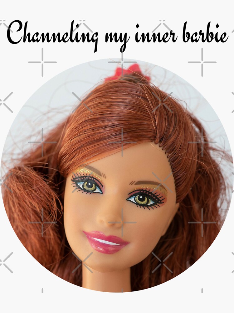 Sticker for Sale avec l'œuvre « Rousse barbie intérieure avec