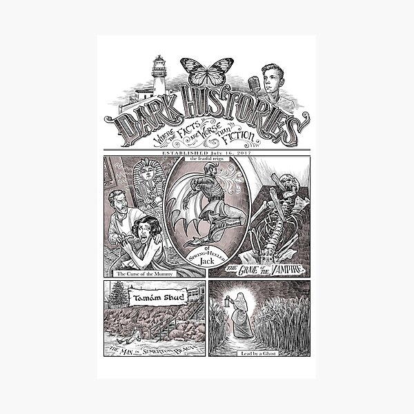 The Dark Histories Podcast - Victorian Penny Newspaper Photographic Print