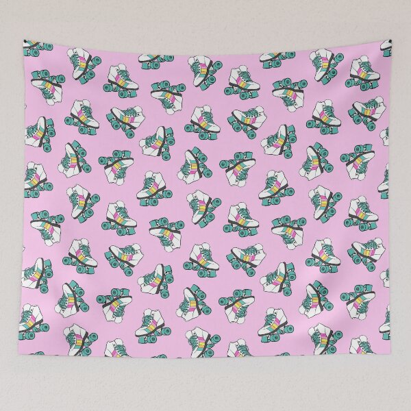 Item preview, Roller Skates - Rainbow skates on pink designed and sold by littlearrow.