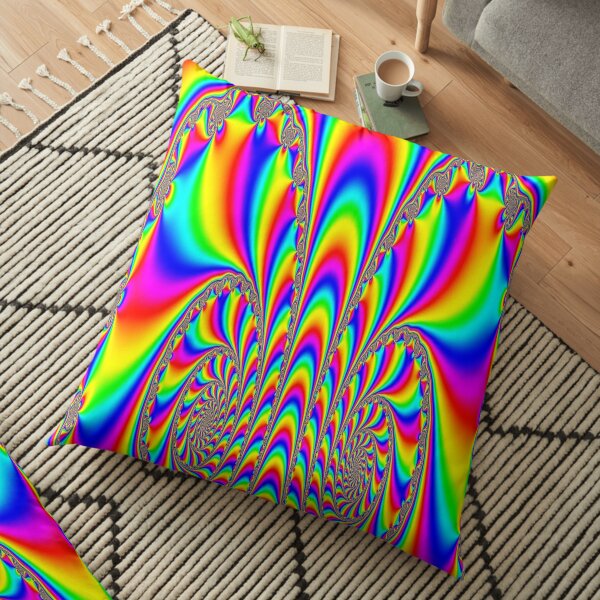 #Psychedelic #Art #PsychedelicArt #abstract, pattern, design, illustration, fractal Floor Pillow