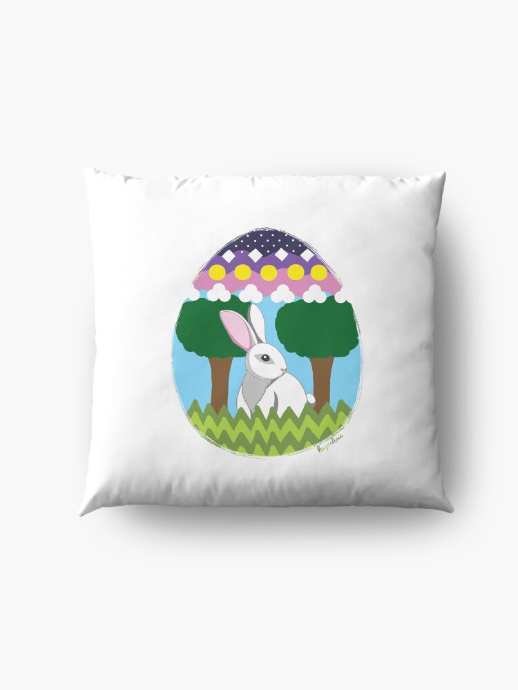 Alternate view of Easter Bunny in Egg Floor Pillow