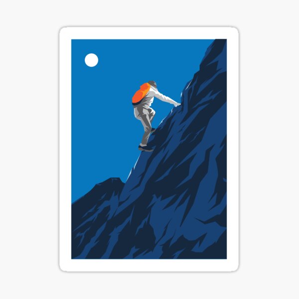 Item preview, Art Deco Geometric A Hiker`s Winter Dream Climb Retro designed and sold by 108dragons.