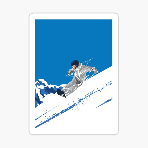 Item preview, A Snowboarder`s Winter Mountain Dream Free Style Art Deco Geometric Retro designed and sold by 108dragons.