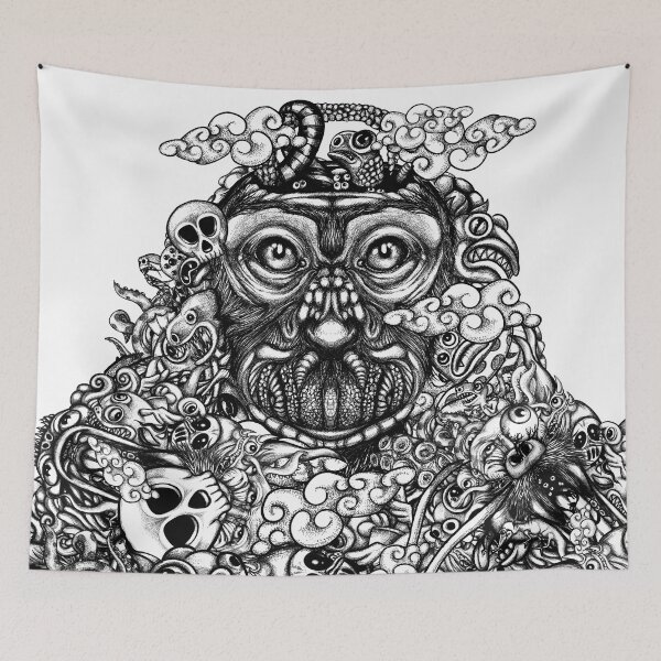 Item preview, Ape Doodle BW designed and sold by fakeface.