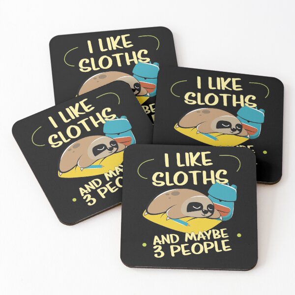 Item preview, I Like Sloths And Maybe 3 People Sleeping sloth designed and sold by Basti09.