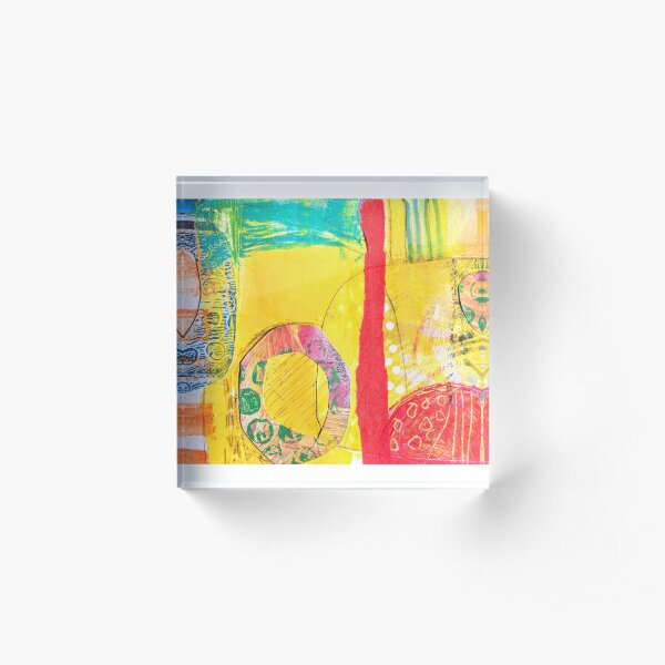 Red Stripe Acrylic Block