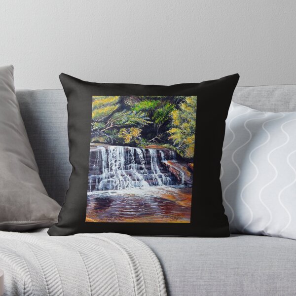 Cascades, Blue Mountains Throw Pillow
