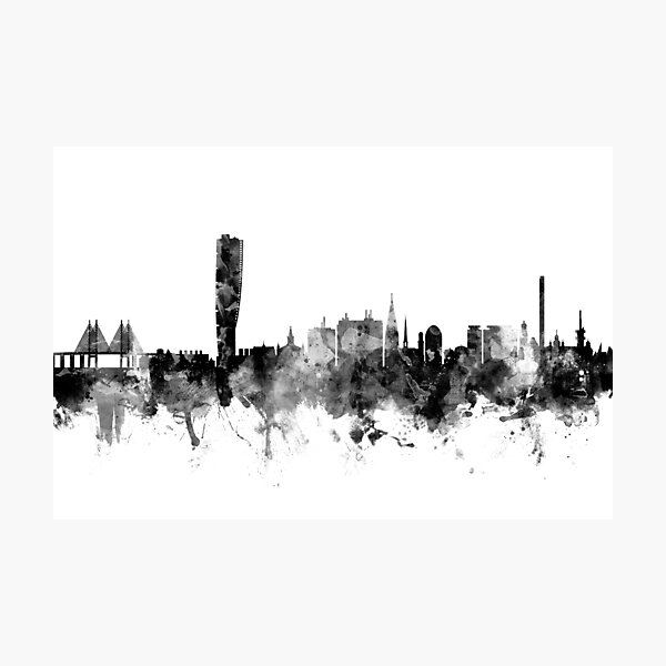 Item preview, Malmo Sweden Skyline designed and sold by ArtPrints.