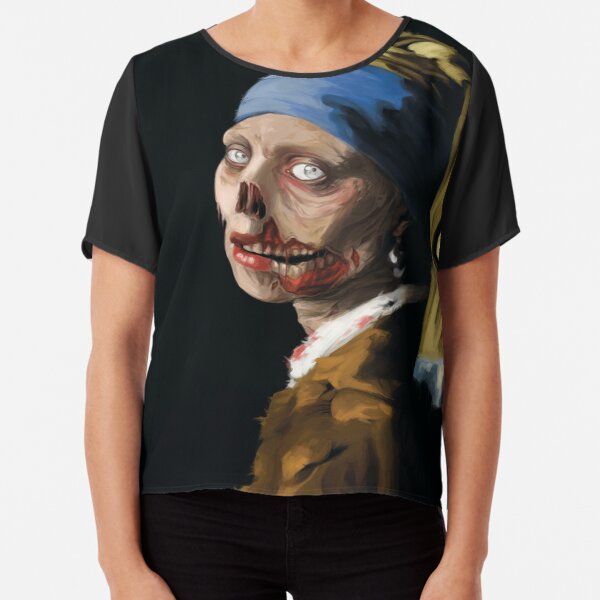 The Girl with the Pearlz Earringz Chiffon Top