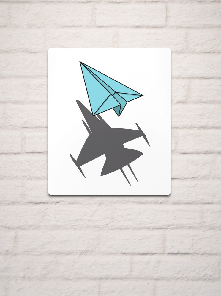 Paper airplane shadow. fighter Art Print for Sale by Aleksey888