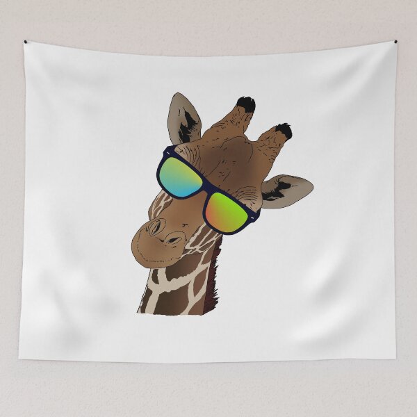 Item preview, funny looking giraffe gift idea for giraffe friends with sunglasses designed and sold by elnino8.