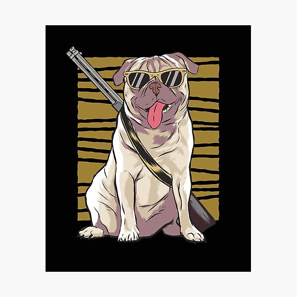 Gangster Pug Photographic Print