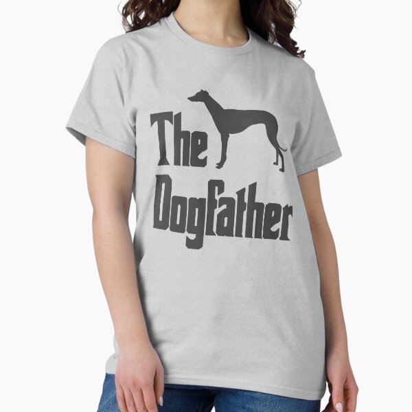 Vista previa del artículo con la obra «The Dogfather - Greyhound Dog, idea divertida de regalo», diseñado y vendido por HEJAshirts.