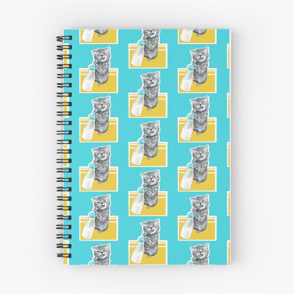 Item preview, Gray Kitten Drinking Milk designed and sold by lilartkat.