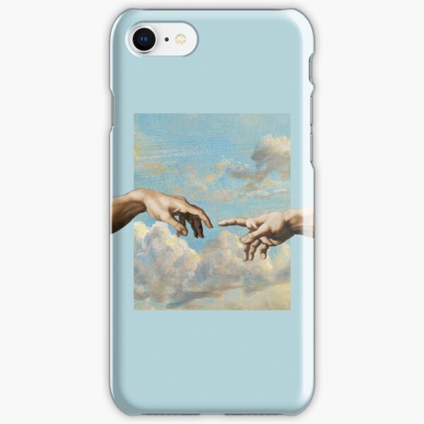 hands michelangelo art aesthetic phone case blue painting iPhone Snap Case